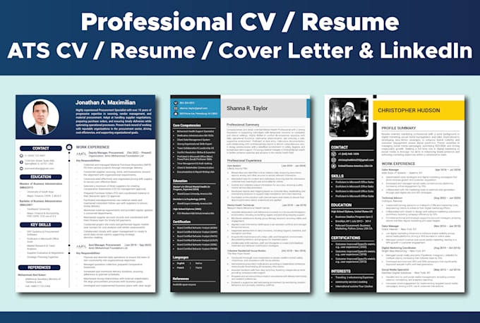 Gig Preview - Be your CV maker, resume writer, and professional CV designer