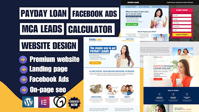 Gig Preview - Generate payday mca leads business loan lead payday loan website loan calculator