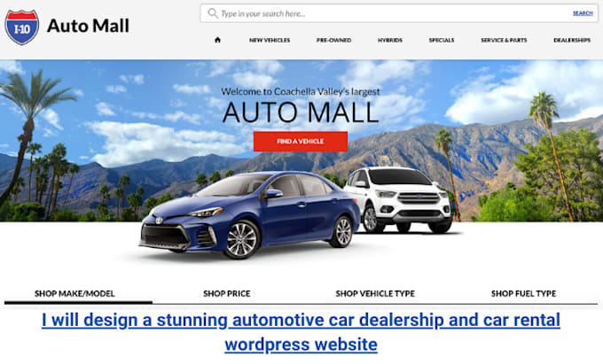 Gig Preview - Design a stunning automotive car dealership and car rental wordpress website