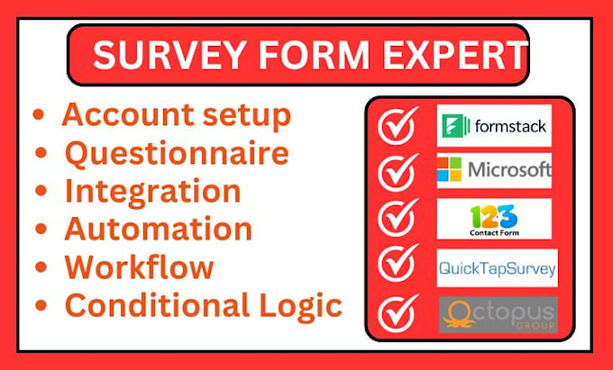 Gig Preview - Design formstack microsoft form 123contactform quicktapurvey surveyoctopus