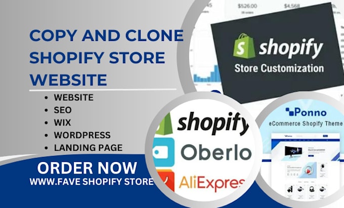 Gig Preview - Copy shopify store clone revamp duplicate dropshipping store redesign website