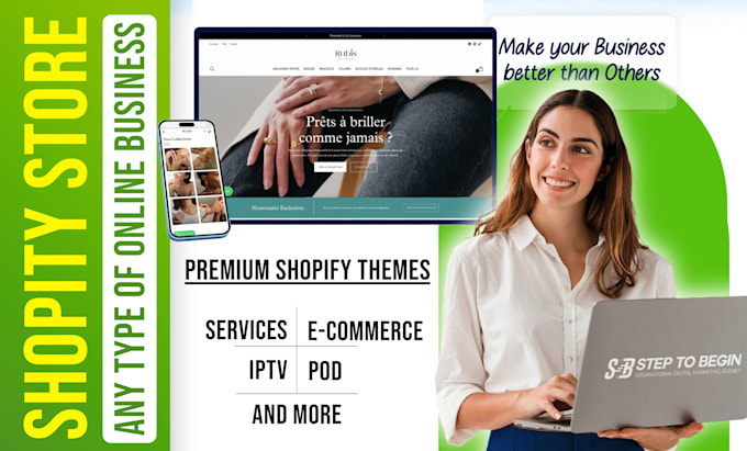 Gig Preview - Create your shopify business store for e commerce, services and more