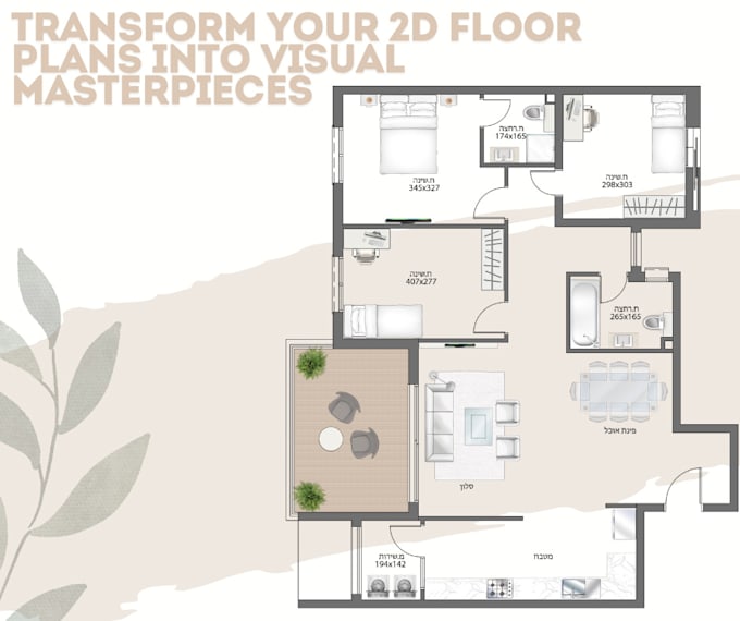 Gig Preview - Professionally redraw 2d floor plans in photoshop