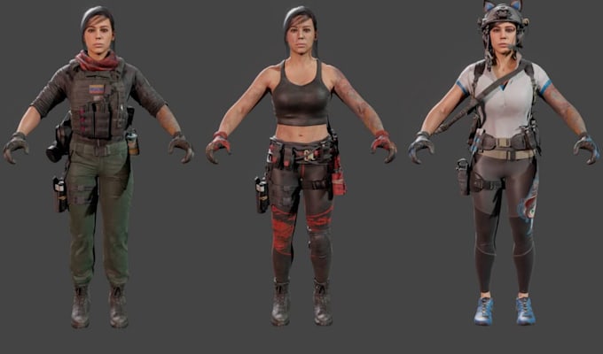 Gig Preview - Model 3d game character 3d realistic,dayz game 3d cartoon retarget for ue4 5,rig