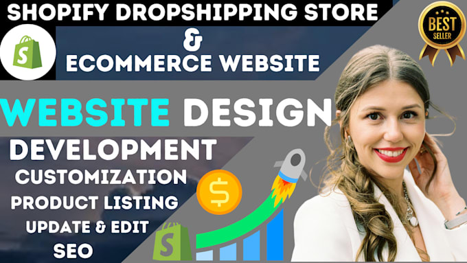 Gig Preview - Build shopify store design,redesign shopify website development dropshiping stor