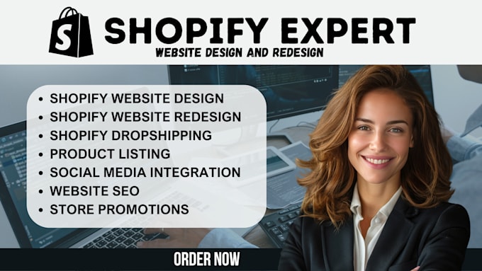 Gig Preview - Do shopify store design, shopify shop redesign, print on demand, dropshipping