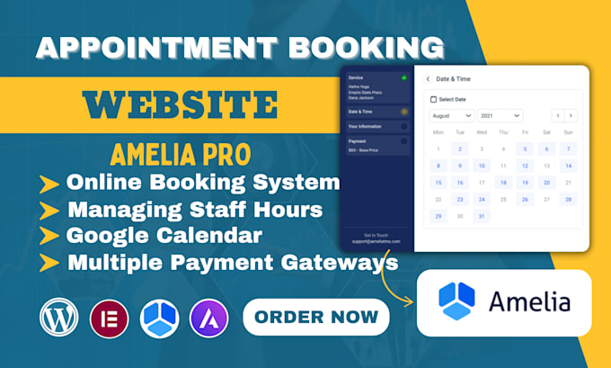 Gig Preview - Install amelia booking plugin and create an appointment booking website