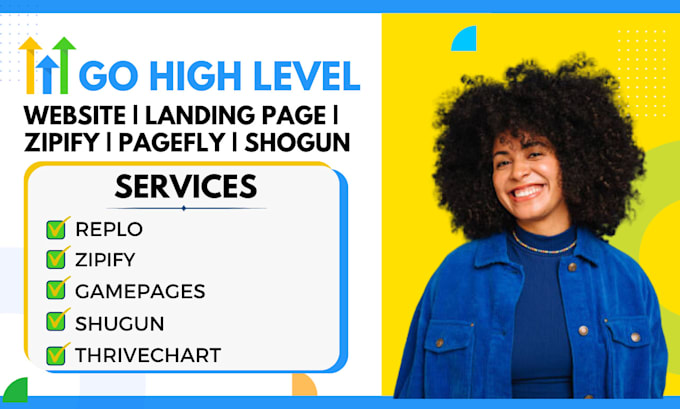 Gig Preview - Design landing page thrivecart gohighlevel shopify pagefly replo zipify shogun