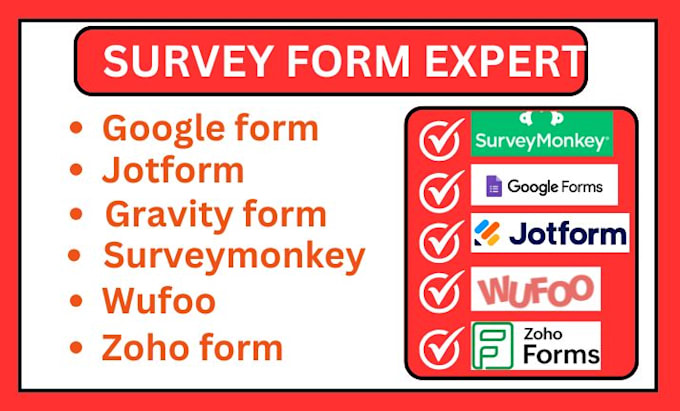 Gig Preview - Design google form jotform gravity form surveymonkey zoho form wufoo responsly