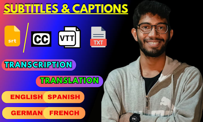 Bestseller - add english subtitles or captions, srt, transcription for your any video