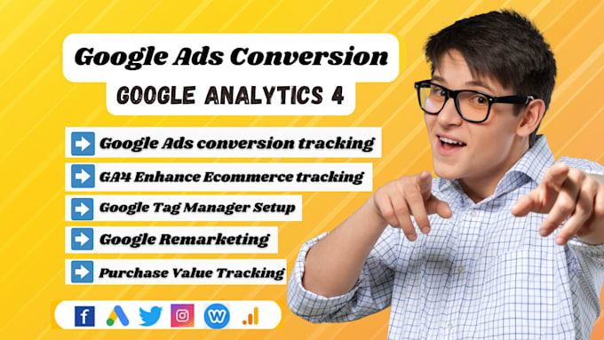 Gig Preview - Setup google ads conversion, ecommerce tracking