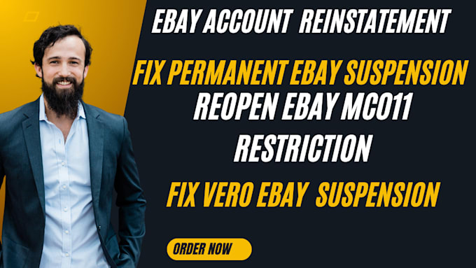 Gig Preview - Fix reinstate ebay suspension, reopen mc011 restriction, permanent suspension