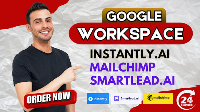 Gig Preview - Instantly ai and mailchimp cold email setup with google workspace