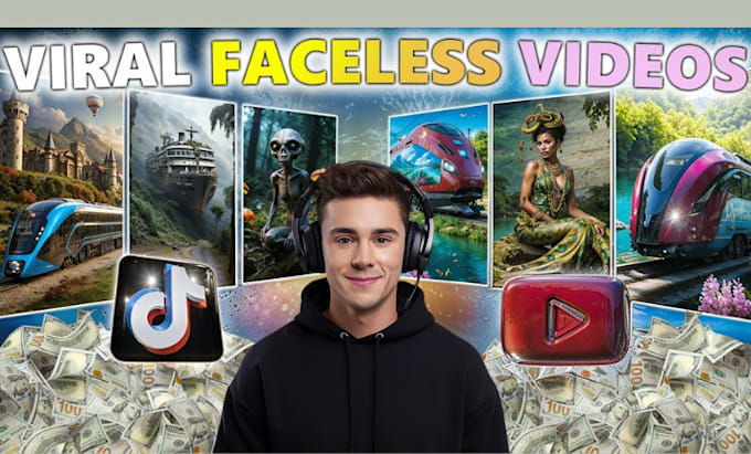 Gig Preview - Create viral faceless videos, youtube automation channel, tiktok shop video ads