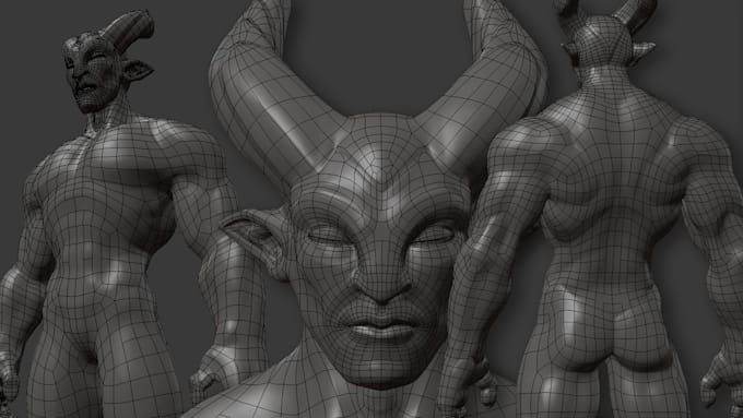 Gig Preview - Do a retopology and uv unwrap 3d characters for games mapping model in blender