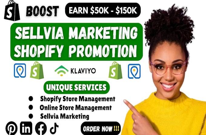 Gig Preview - Do complete shopify store promotion, sellvia marketing ebay, for shopify sales