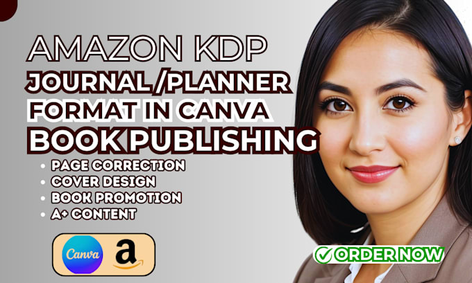 Bestseller - amazon kdp book publishing, journal or planner format in canva, paperback kindle