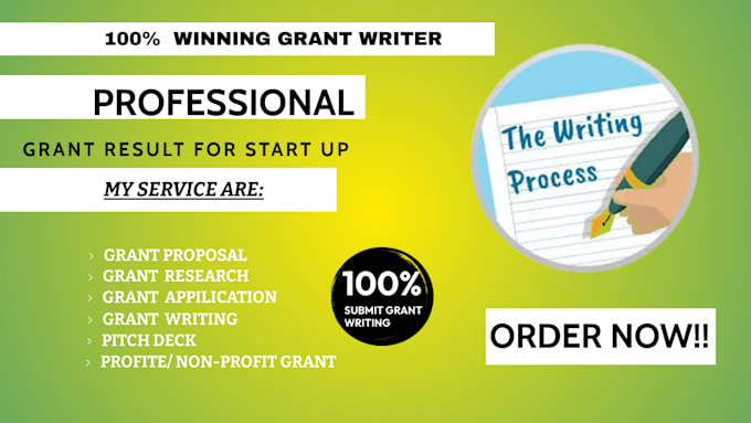 Gig Preview - Write, captivating, grant writing, grant research, fellowship grant, proposal