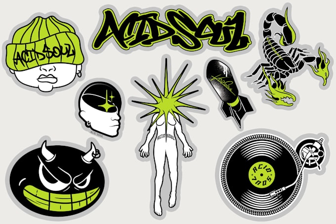 Gig Preview - Make custom premium sticker design for brand and label decals