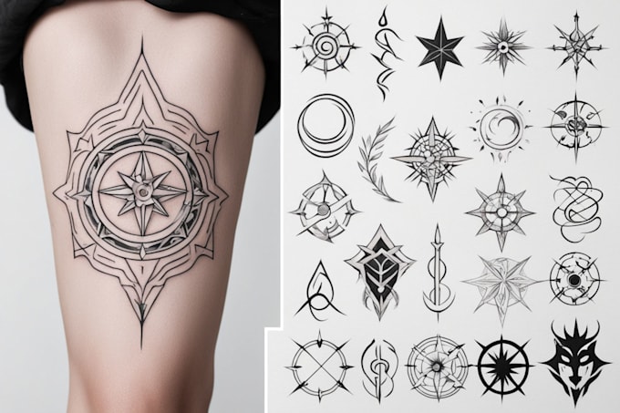 Gig Preview - Create your fantasy style minimalist tattoo