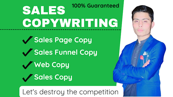 Gig Preview - Copywrite your sales page, sales funnel or e commerce web persuasively