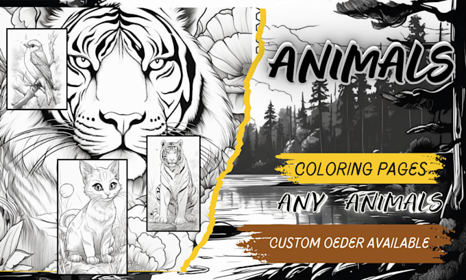 Gig Preview - Create any animals coloring pages custom orders available