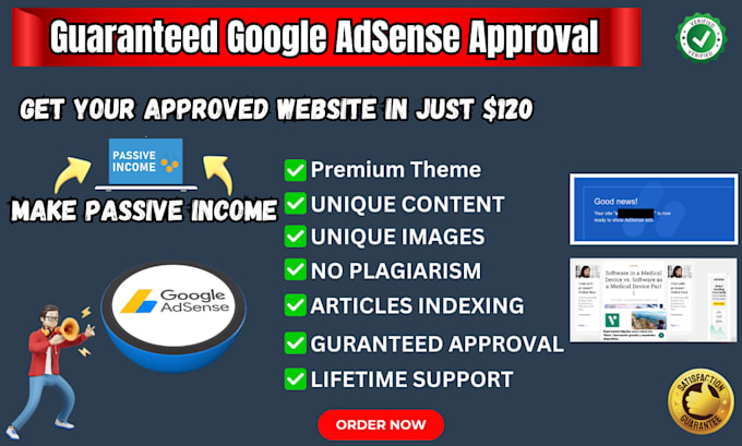 Gig Preview - Create google adsense approved wordpress website with guarantee