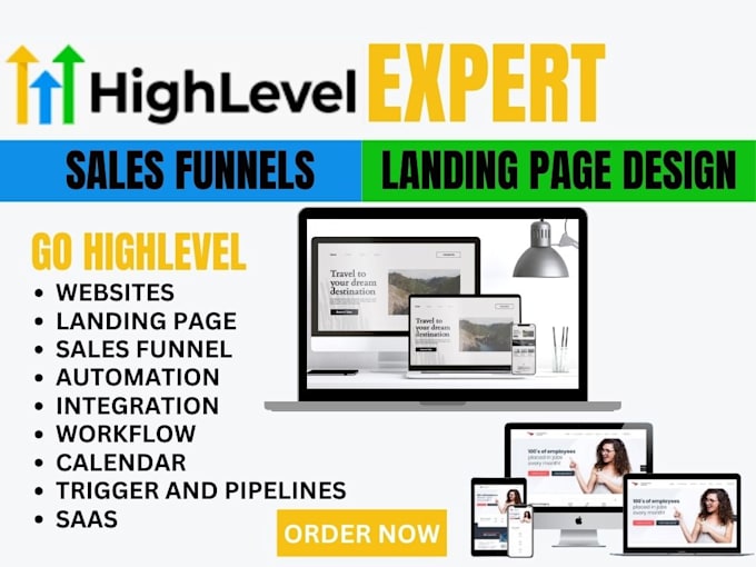 Gig Preview - Design sales funnel or landing page in gohighlevel, clickfunnel, systeme io