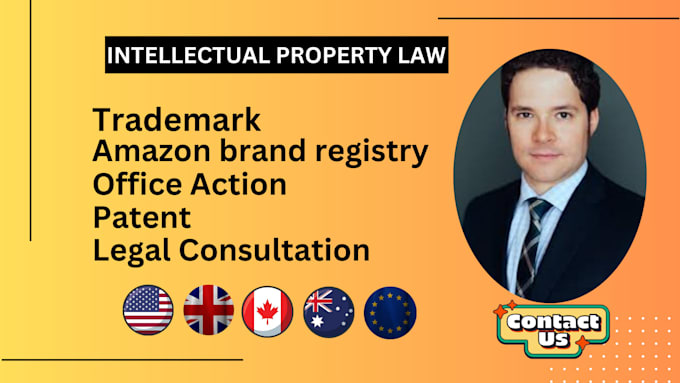 Gig Preview - Do trademark and amazon brand registry USA, UK uspto, canada, aus, office action