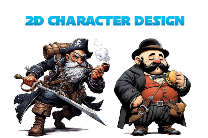 Bestseller - draw a vector 2d character, comic cartoon, character design for animation