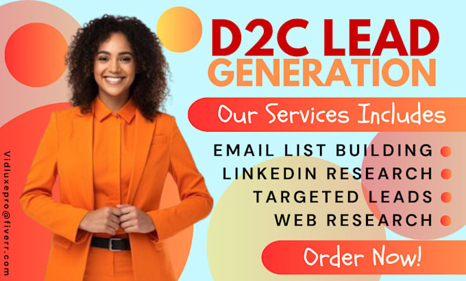 Gig Preview - Niche targeted email list, d2c, b2b bulk email list web research