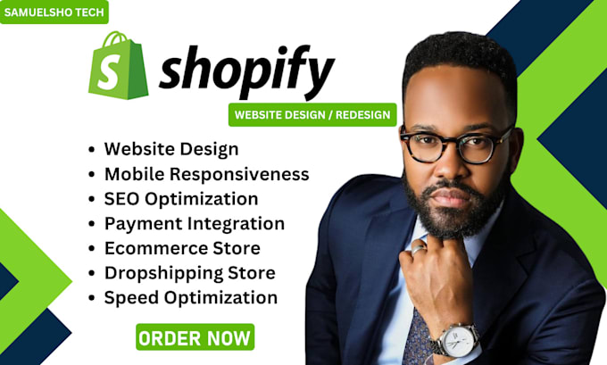 Gig Preview - Build shopify website redesign shopify website design and redesign shopify store