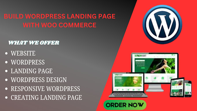 Gig Preview - Design responsive wordpress landing page with woocommerce