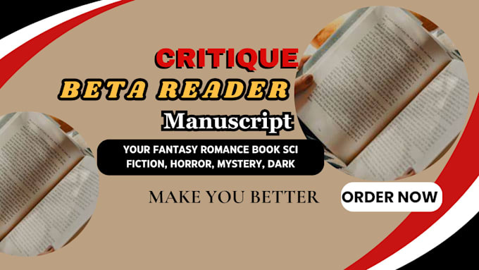 Gig Preview - Beta read, critique your fantasy romance book sci fiction, horror, mystery, dark