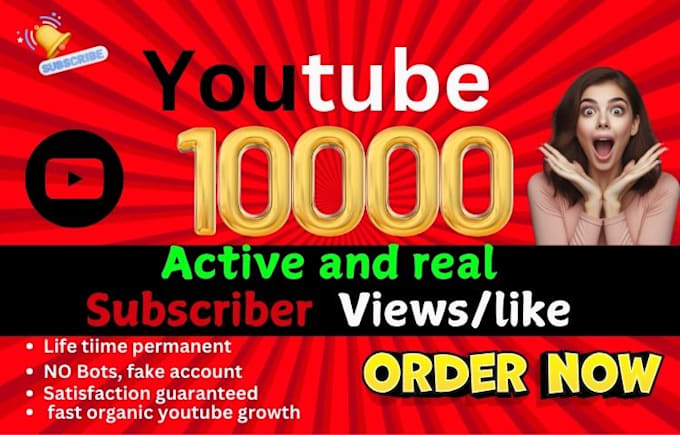 Bestseller - give you 1,000 or 1k youtube subscribers fast organically