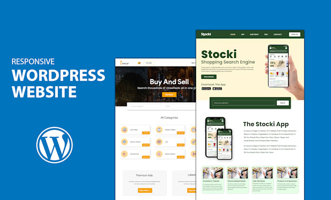 Gig Preview - Create responsive wordpress website with free UI UX design