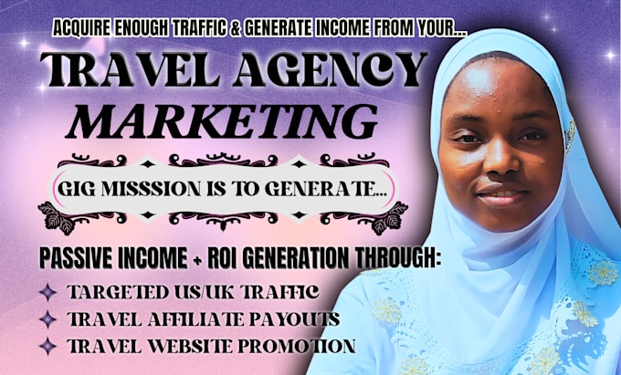 Gig Preview - Build travel agency affiliate marketing website for passive income