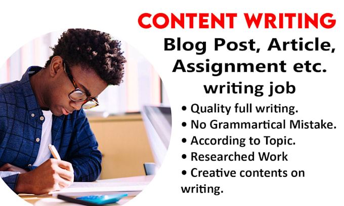 Gig Preview - Do content writing jobs and blog posts and article writings