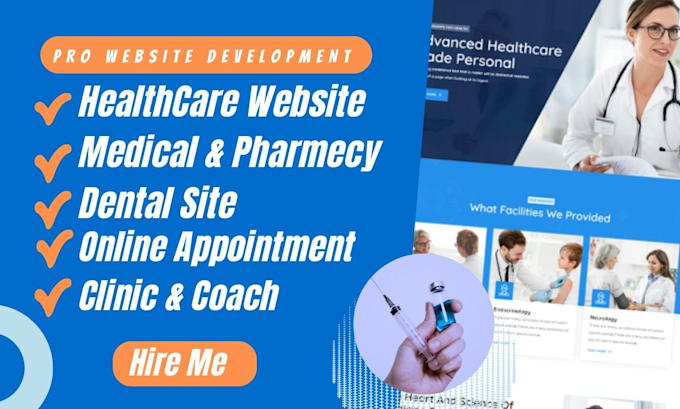 Gig Preview - Design medical, dental, and healthcare websites in wordpress