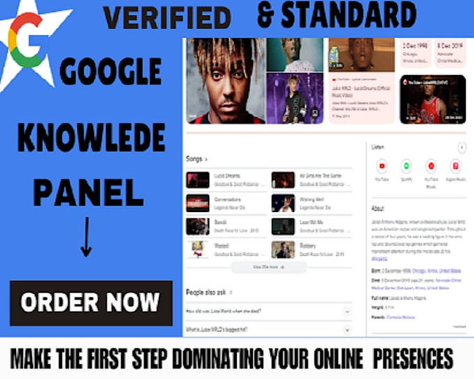 Gig Preview - Create standard and approve google knowledge panel for personal, brand company