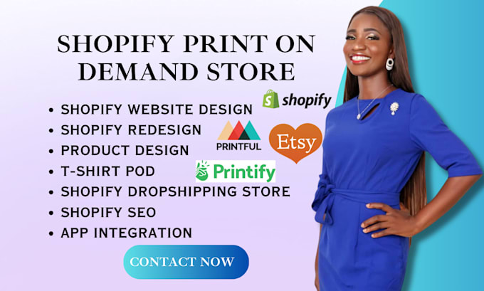 Bestseller - do print on demand shopify store, dropshipping website store, printify printful