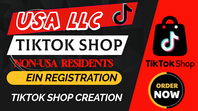 Gig Preview - Create UK USA llc tiktok shop for non USA residents shopify llc