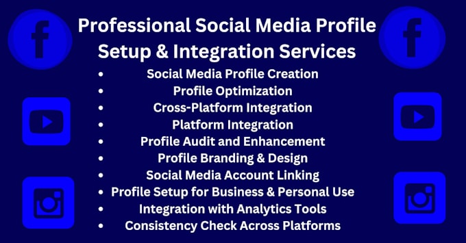 Gig Preview - Professional social media profile setup and integration