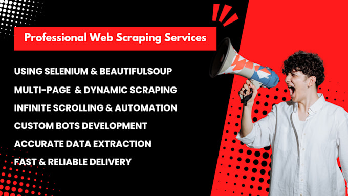 Gig Preview - Do web scraping with selenium and beautifulsoup