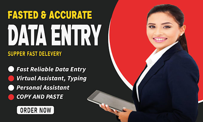 Gig Preview - Do super fast accurate data entry, excel data entry, pdf to excel