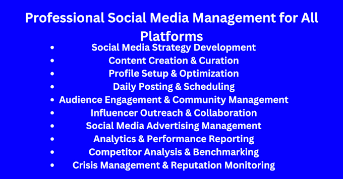 Gig Preview - Professional social media management for all platforms