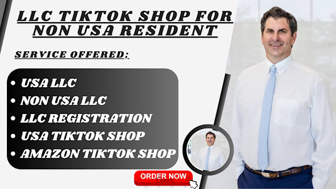 Gig Preview - Register USA tiktok shop llc for nonusa resident company setupamazon tiktok shop