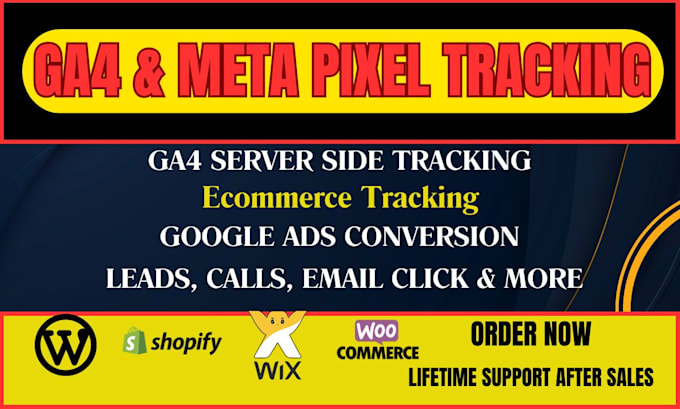 Gig Preview - Fix or setup meta pixel, ga4 server side tracking, ga4 ecommerce tracking by GTM