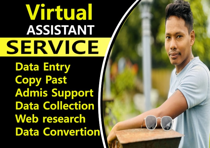 Gig Preview - Do any virtual assistant, data entry and web research job