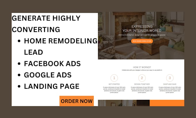 Gig Preview - Generate highly converting home remodeling lead via facebook ads or google ads